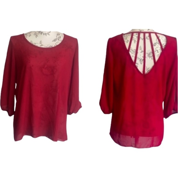 Tovia Tops - TOVIA Red Blouse Size L